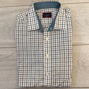 UNTUCKit Men's Navy and White Plaid Shirt